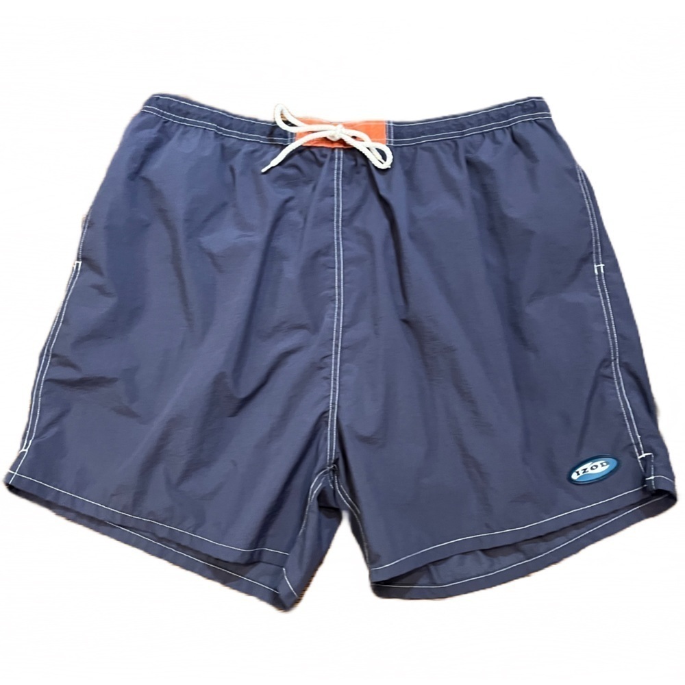 🏝️ Izod Swim Trunks | Navy Blue | Lined | Drawstring Waist | Men's Size 2X